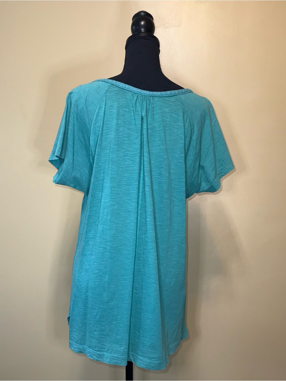 Eddie Bauer Short Sleeve Tee Teal Green with Tan Details Size XL - Picture 3 of 12